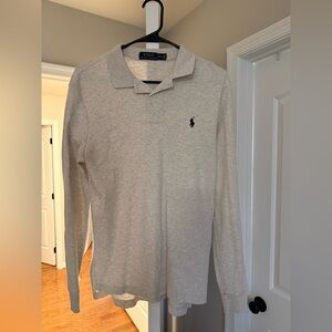 Ralph Lauren Men's Cream Long Sleeve Polo Shirt